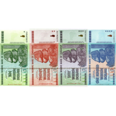 (385) Zimbabwe P88, P89, P90, P91 - 10,20,50 & 100 Trilion Dollars Year 2008 (Set of 4 Notes) (385) Zimbabwe P88, P89, P90, P91 - 10,20,50 & 100 Trilion Dollars Year 2008 (Set of 4 Notes)